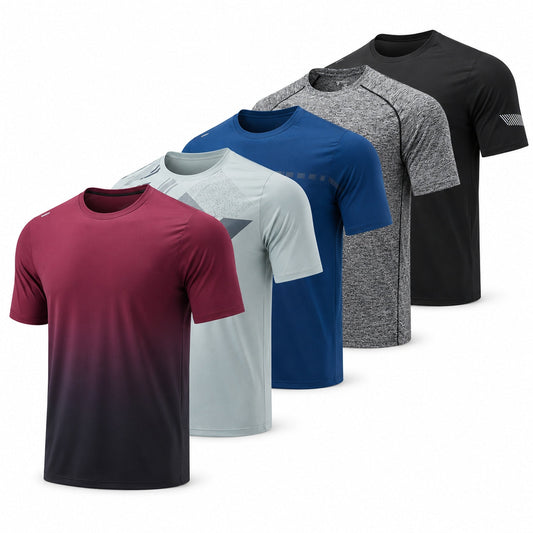 Athvena DryCore Crew Tees – 5 Pack